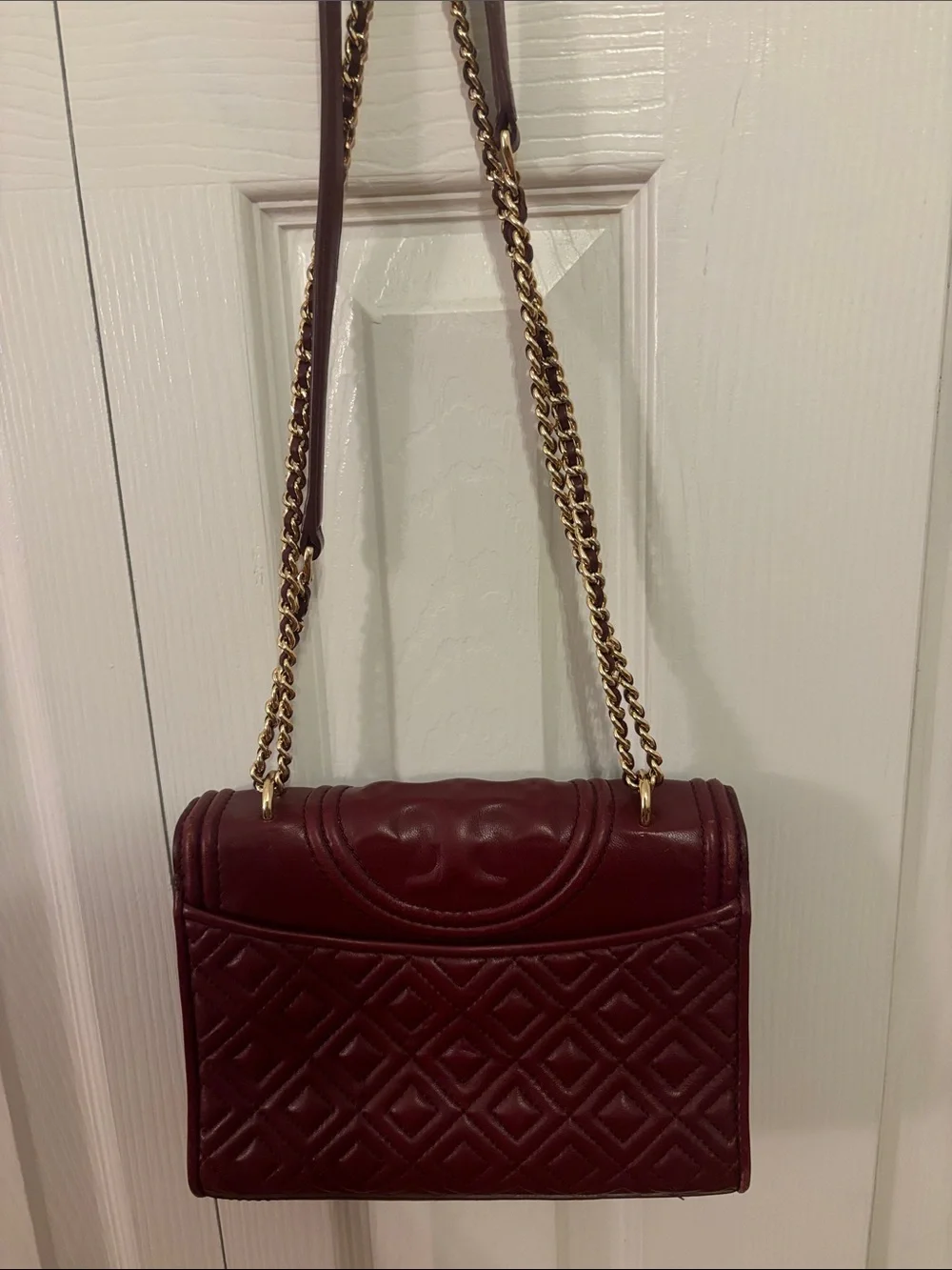 Tory Burch Burgundy Flemming Bag